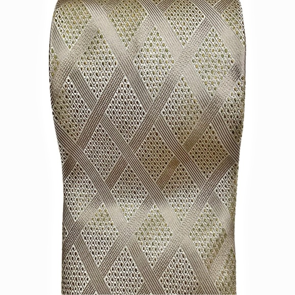 2/$30 FRATELLI Neutral Woven Handmade Italian Silk Tie - Picture 1 of 13